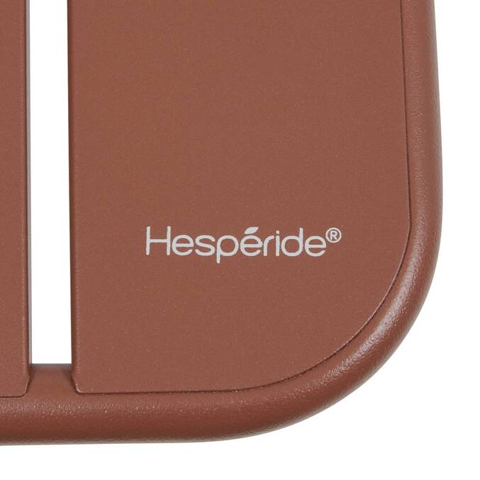Gartencouchtisch quadratisch PHUKET aus Mahagoni 45 x 45 cm - Epoxidharzbeschichteter Stahl, Verstärkter Rostschutz Mahagonibraun