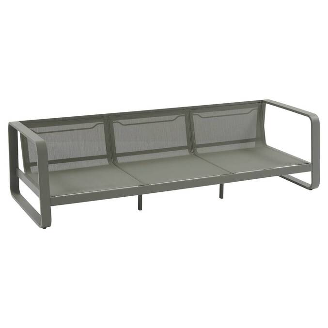 Gartenlounge-Set DOMILLY Lorbeergrün 5 Plätze - Epoxy-behandeltes Aluminium, Olefin Beige / Lorbeergrün