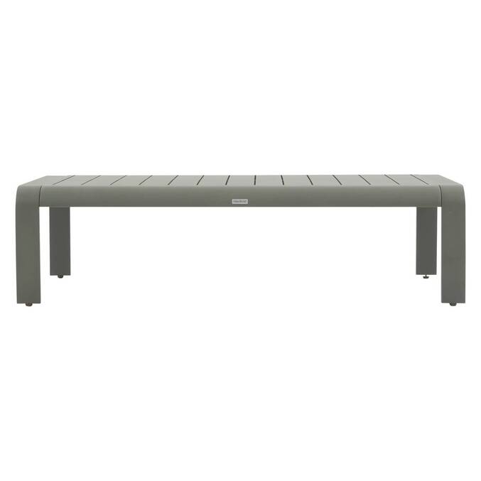 Gartenlounge-Set DOMILLY Lorbeergrün 5 Plätze - Epoxy-behandeltes Aluminium, Olefin Beige / Lorbeergrün