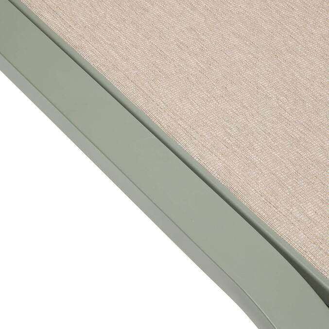 Sonnenliege JIMANI Badiane / Lorbeergrün 2 Räder - Epoxy-beschichtetes Aluminium, Texaline Sternanis / Lorbeergrün