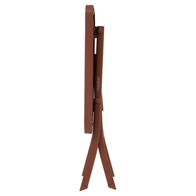 Quadratischer klappbarer Gartenbeistelltisch GREENSBORO Mahagoni 40 x 40 cm - Stahl, Verstärkter Rostschutz Mahagonibraun
