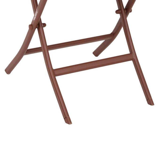 Quadratischer klappbarer Gartenbeistelltisch GREENSBORO Mahagoni 40 x 40 cm - Stahl, Verstärkter Rostschutz Mahagonibraun