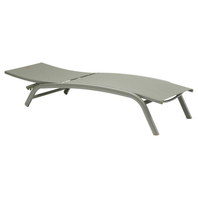 Sonnenliege BONAO Lorbeergrün 2 Räder - Epoxy-beschichtetes Aluminium, Texaline Lorbeer