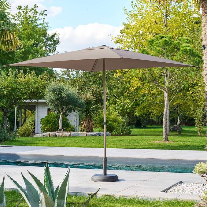 Quadratischer neigbarer Sonnenschirm SOYA Kaffee 2,5 x 2,5 m - Stahl, Polyester Kaffee