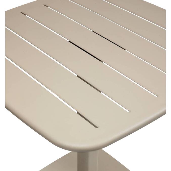 Quadratischer Gartentisch ALEGORIA Ton 2 Plätze - Stahl, Verstärkter Rostschutz Lehm