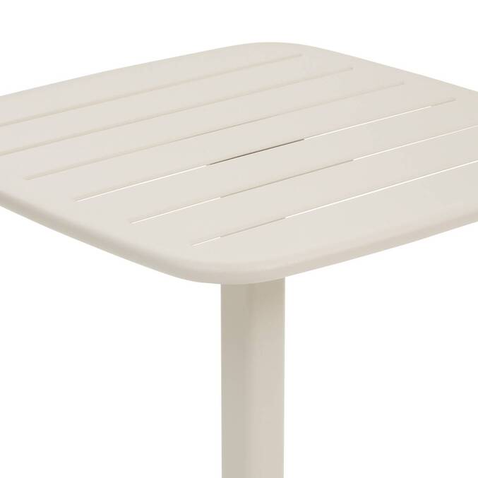 Hoher quadratischer Gartentisch ALEGORIA Ton 2 Plätze - Epoxy-behandelter Stahl, Verstärkter Rostschutz Lehm