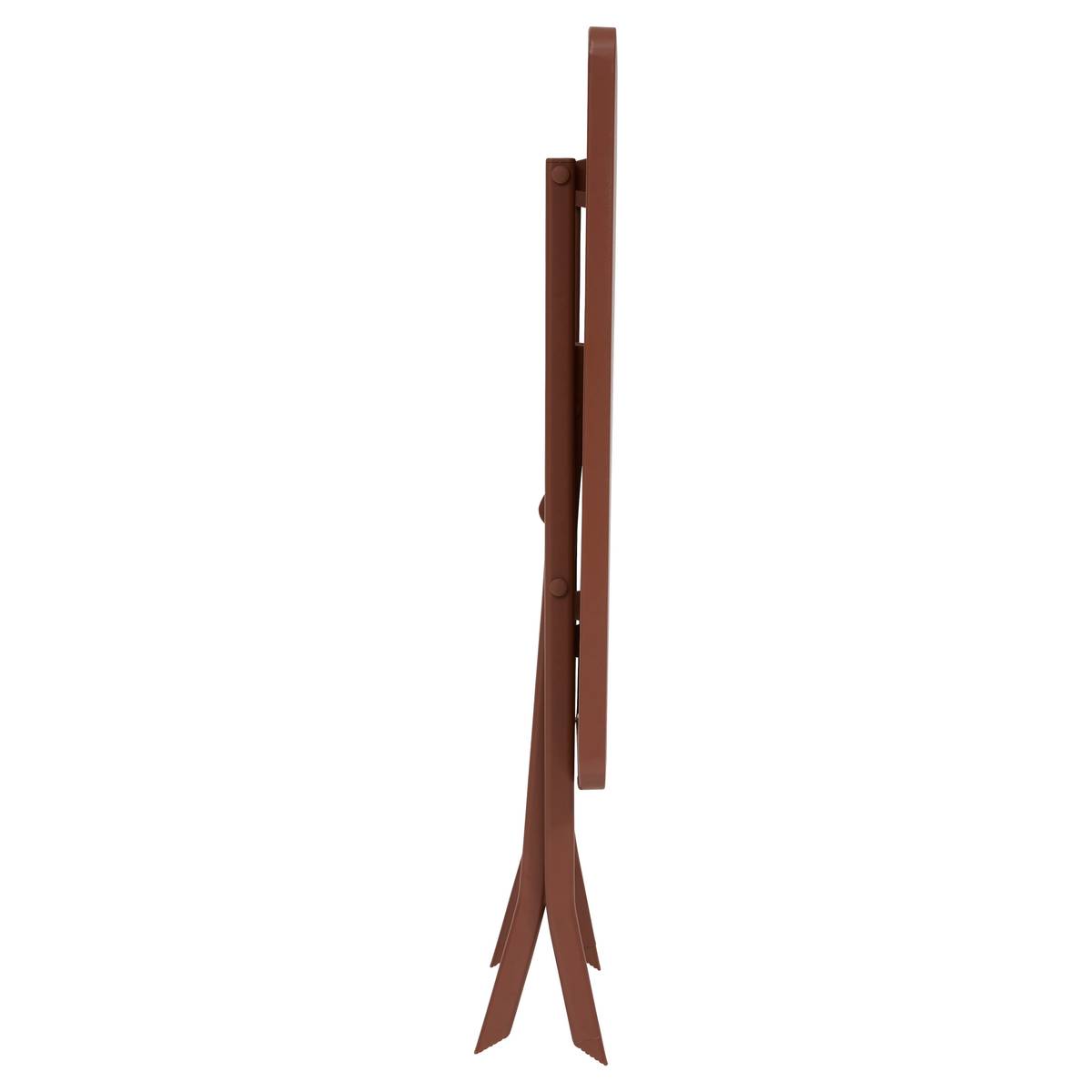 Klappbarer Balkon-Tisch GREENSBORO Mahagoni 2 Plätze - Stahl, Verstärkter Rostschutz Mahagonibraun