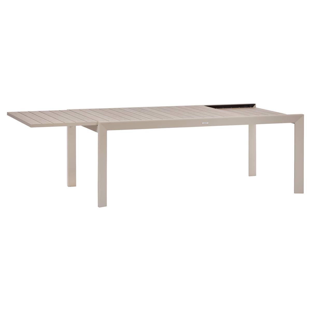Ausziehbarer quadratischer Gartentisch ÉVASION Leinen / Ton 12 Plätze - Epoxy-beschichtetes Aluminium Leinen / Ton