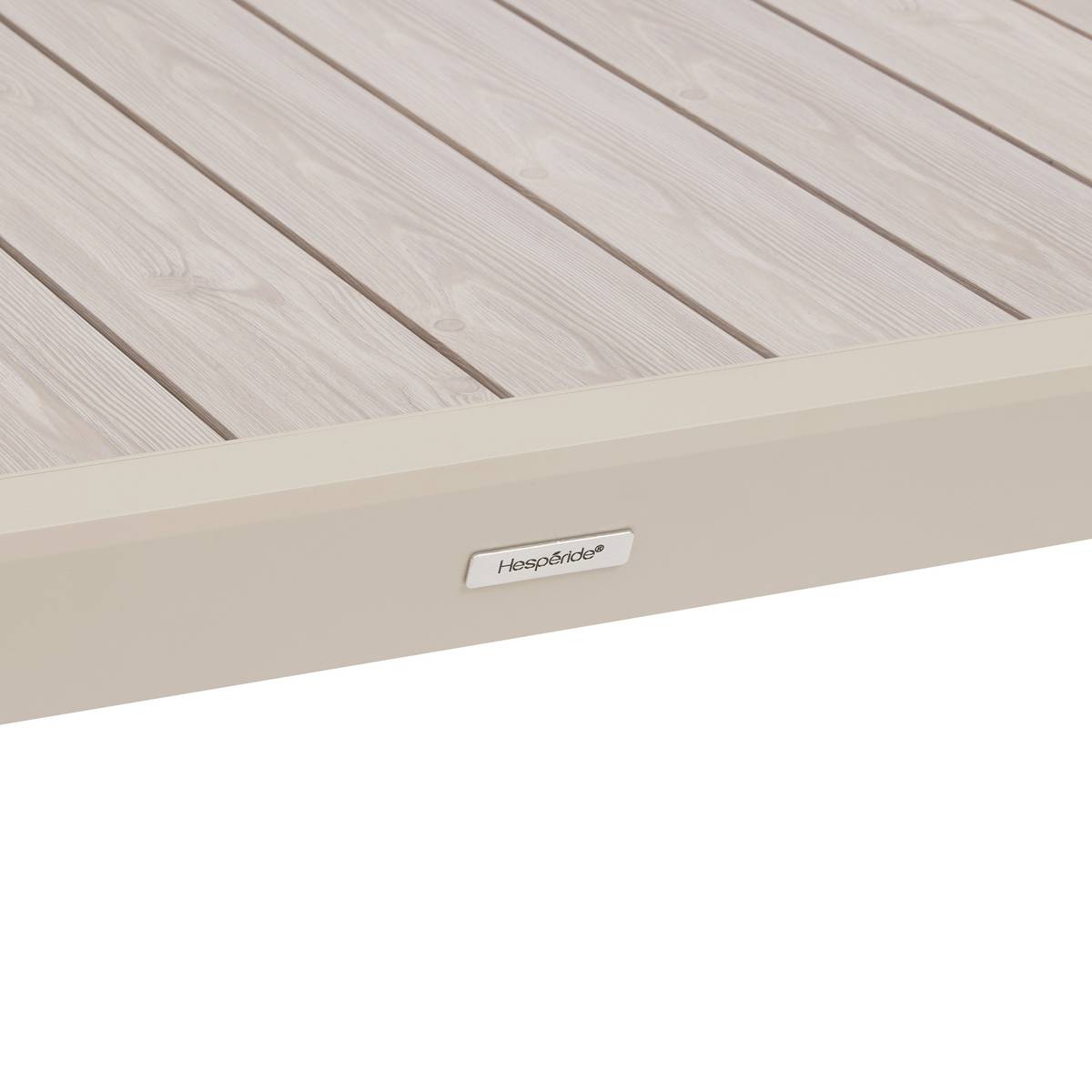Ausziehbarer quadratischer Gartentisch ÉVASION Leinen / Ton 12 Plätze - Epoxy-beschichtetes Aluminium Leinen / Ton