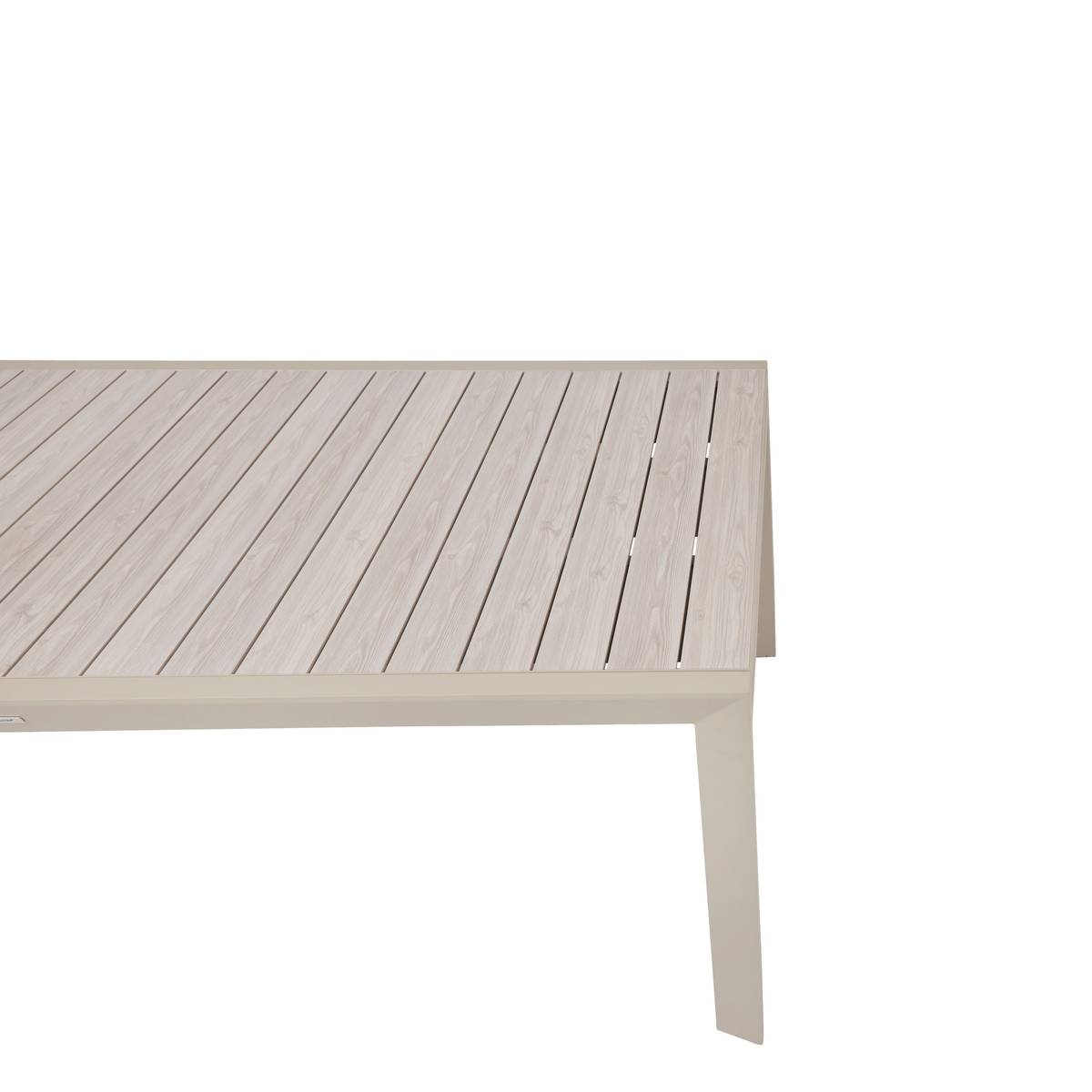 Ausziehbarer quadratischer Gartentisch ÉVASION Leinen / Ton 12 Plätze - Epoxy-beschichtetes Aluminium Leinen / Ton
