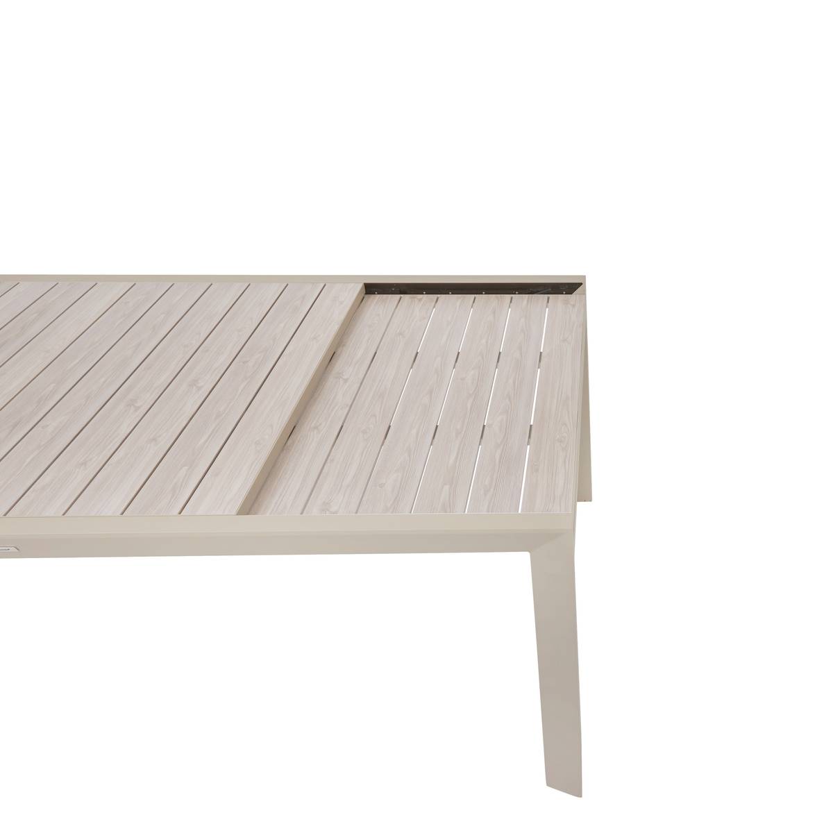 Ausziehbarer quadratischer Gartentisch ÉVASION Leinen / Ton 12 Plätze - Epoxy-beschichtetes Aluminium Leinen / Ton