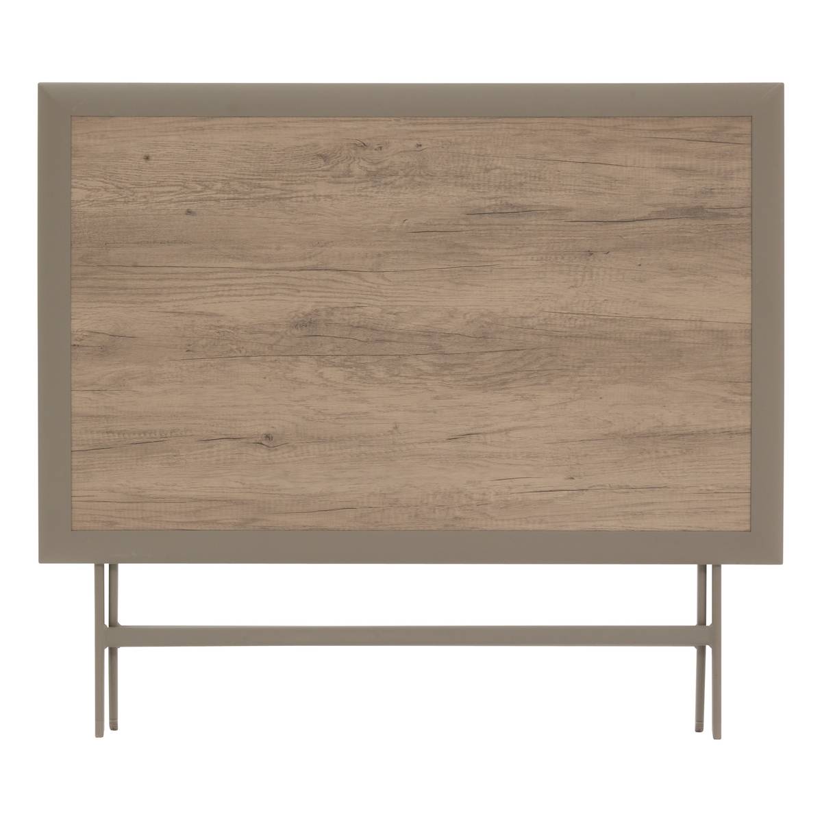 Rechteckiger klappbarer Gartentisch AZUA Trüffel / Kaffee 4 Plätze - Epoxy-beschichtetes Aluminium, Glas Trüffel / Kaffee