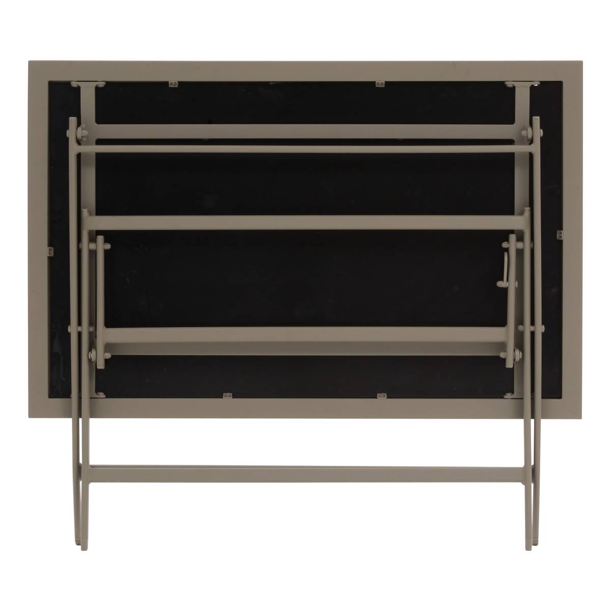 Rechteckiger klappbarer Gartentisch AZUA Trüffel / Kaffee 4 Plätze - Epoxy-beschichtetes Aluminium, Glas Trüffel / Kaffee