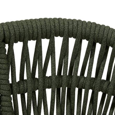 Gartenstuhl mit Armlehnen MYLORE Farn / Honig Epoxidharz behandeltes Aluminium, Recyceltes Polyester