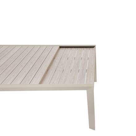 Ausziehbarer quadratischer Gartentisch ÉVASION Leinen / Ton 12 Plätze - Epoxy-beschichtetes Aluminium
