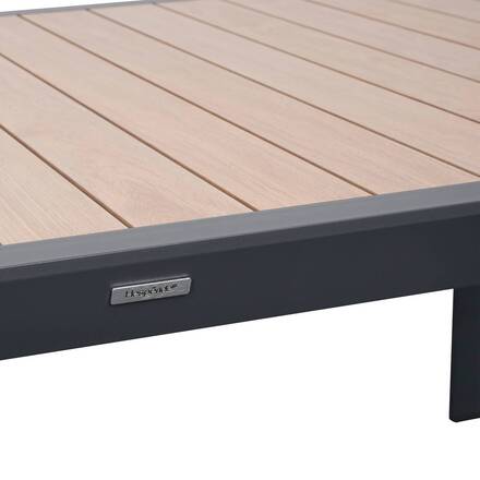Rechteckiger ausziehbarer Gartentisch EVASION Honig / Graphit 12 Plätze - Epoxy-beschichtetes Aluminium