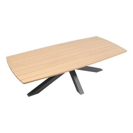 Rechteckiger Gartentisch ORACLION Nuss / Graphit 10 Plätze - Epoxy-beschichtetes Aluminium