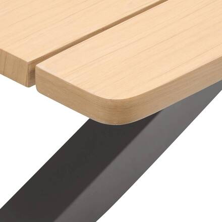Rechteckiger Gartentisch ORACLION Nuss / Graphit 10 Plätze - Epoxy-beschichtetes Aluminium