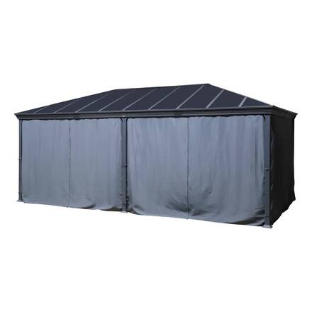 Vorhänge für Pergola BELIZE Schiefergrau Für BELIZE 6 x 3 m - L. 600 x H. 360 cm - Polyester