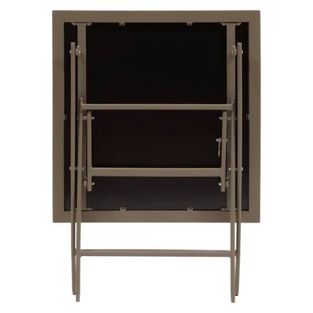 Klappbarer quadratischer Gartentisch AZUA Trüffel / Kaffee 2 Plätze - Epoxy-beschichtetes Aluminium, Glas