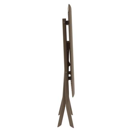 Klappbarer quadratischer Gartentisch AZUA Trüffel / Kaffee 2 Plätze - Epoxy-beschichtetes Aluminium, Glas