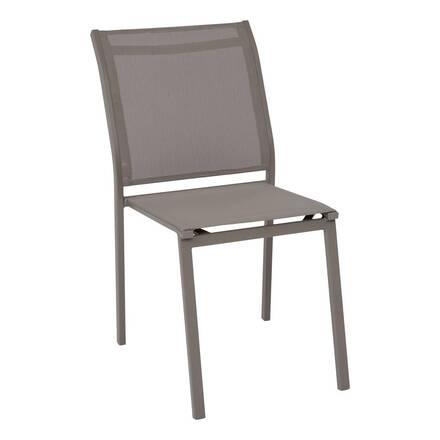 Gartenstuhl ESSENTIA Haselnuss / Kaffee Epoxidharz behandeltes Aluminium, Texaline