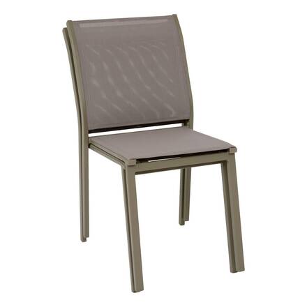 Gartenstuhl ESSENTIA Haselnuss / Kaffee Epoxidharz behandeltes Aluminium, Texaline