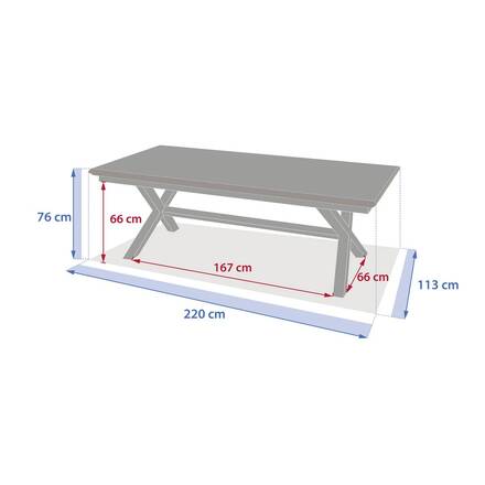 Rechteckiger ausziehbarer Gartentisch AXIOME Ton / Honig 10 Plätze - Epoxy-beschichtetes Aluminium