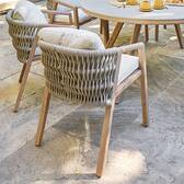 Gartenstuhl mit Armlehnen MYLORE Beige / Honey Epoxidharz behandeltes Aluminium, Recyceltes Polyester Beige / Honig