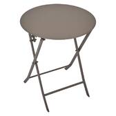 Runder klappbarer Gartentisch GREENSBORO Kaffee 2 Plätze - Epoxy-behandelter Stahl, Verstärkter Rostschutz Kaffee