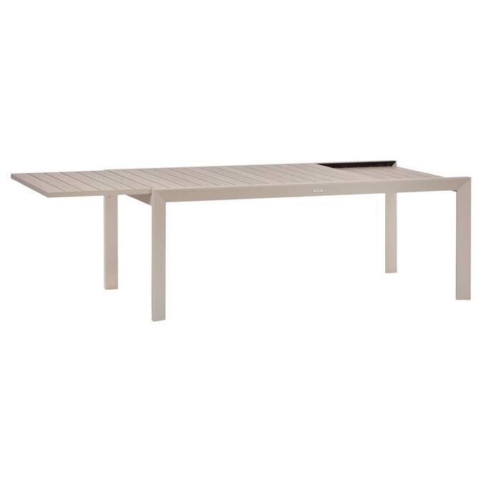 Ausziehbarer quadratischer Gartentisch ÉVASION Leinen / Ton 12 Plätze - Epoxy-beschichtetes Aluminium Leinen / Ton
