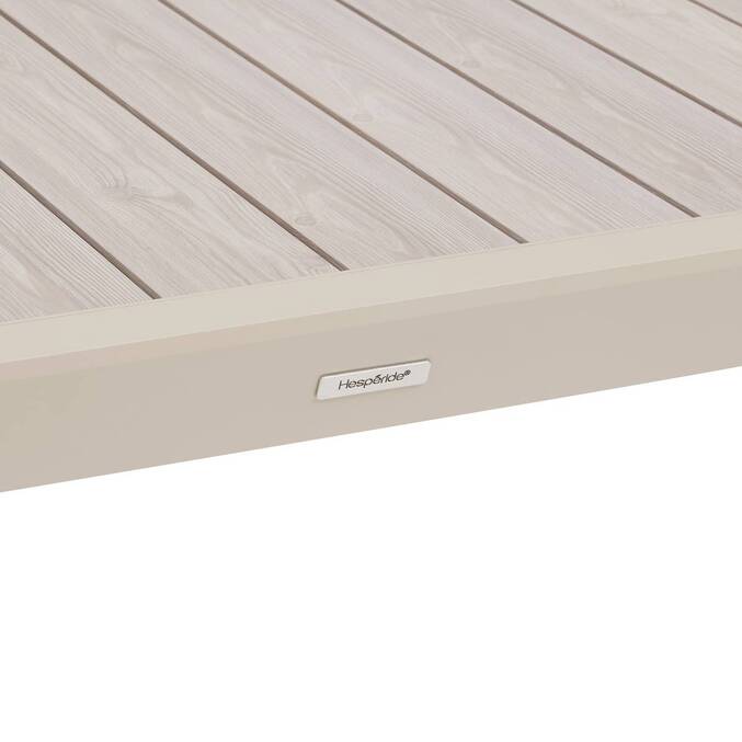 Ausziehbarer quadratischer Gartentisch ÉVASION Leinen / Ton 12 Plätze - Epoxy-beschichtetes Aluminium Leinen / Ton
