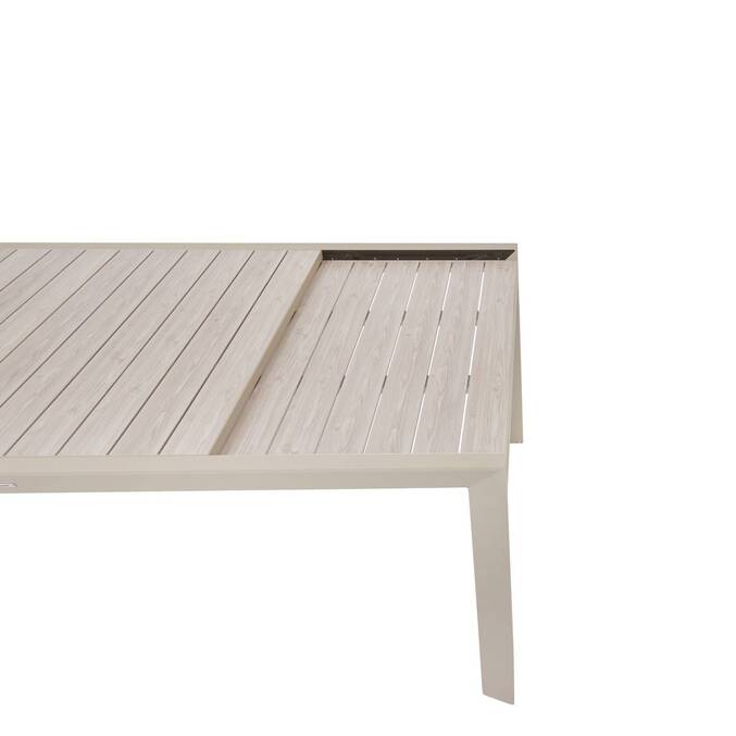 Ausziehbarer quadratischer Gartentisch ÉVASION Leinen / Ton 12 Plätze - Epoxy-beschichtetes Aluminium Leinen / Ton