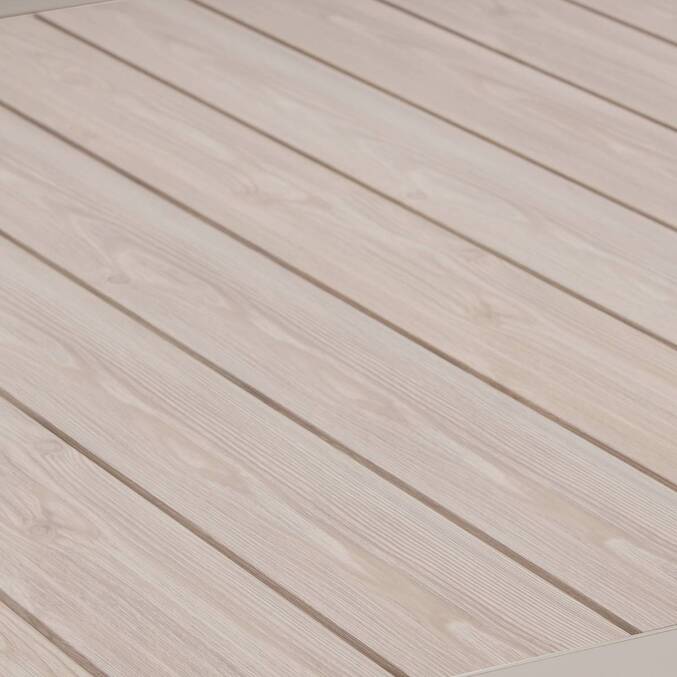 Ausziehbarer quadratischer Gartentisch ÉVASION Leinen / Ton 12 Plätze - Epoxy-beschichtetes Aluminium Leinen / Ton