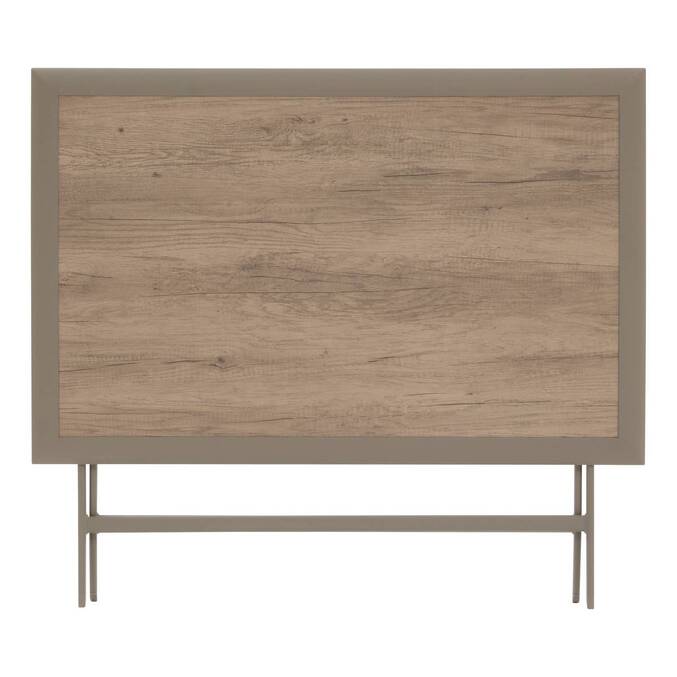 Rechteckiger klappbarer Gartentisch AZUA Trüffel / Kaffee 4 Plätze - Epoxy-beschichtetes Aluminium, Glas Trüffel / Kaffee