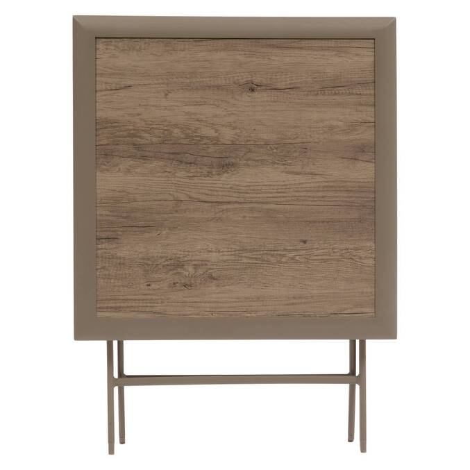 Klappbarer quadratischer Gartentisch AZUA Trüffel / Kaffee 2 Plätze - Epoxy-beschichtetes Aluminium, Glas Trüffel / Kaffee