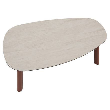 Gartenlounge-Set FLOVIA Mahagoni 4 Plätze - Epoxy-behandeltes Aluminium, Texaline