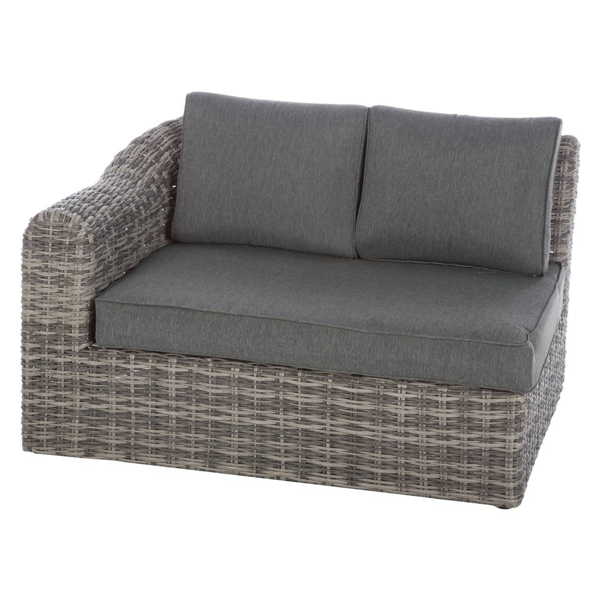 Garden corner sofa set MOORÉA Umber 5 seats - Epoxy-treated aluminum, Synthetic wicker, Polyester Terre d'ombre