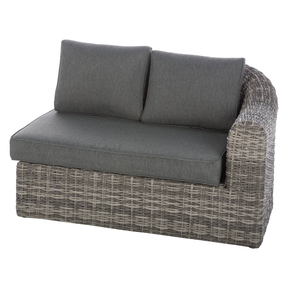 Garden corner sofa set MOORÉA Umber 5 seats - Epoxy-treated aluminum, Synthetic wicker, Polyester Terre d'ombre