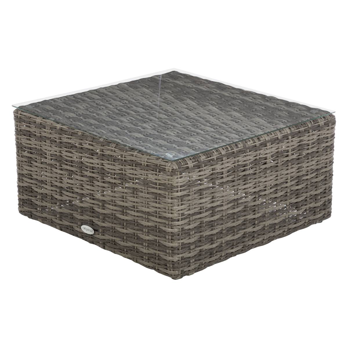 Garden corner sofa set MOORÉA Umber 5 seats - Epoxy-treated aluminum, Synthetic wicker, Polyester Terre d'ombre