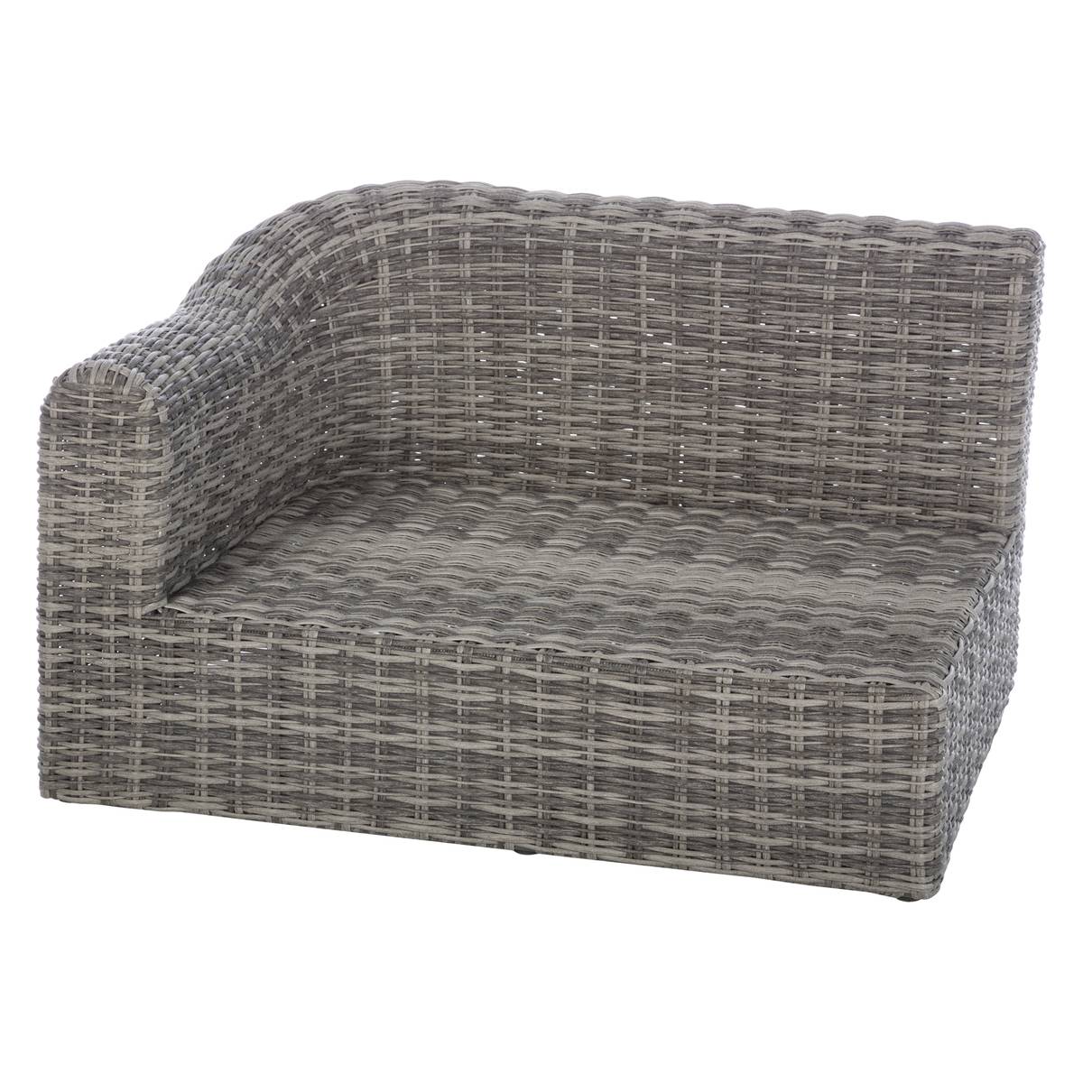 Garden corner sofa set MOORÉA Umber 5 seats - Epoxy-treated aluminum, Synthetic wicker, Polyester Terre d'ombre