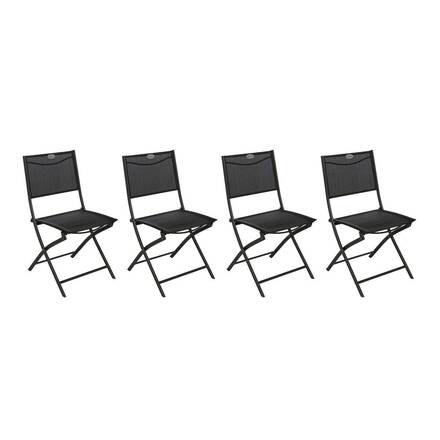 Set of 4 folding garden chairs MODULA Anthracite / Graphite