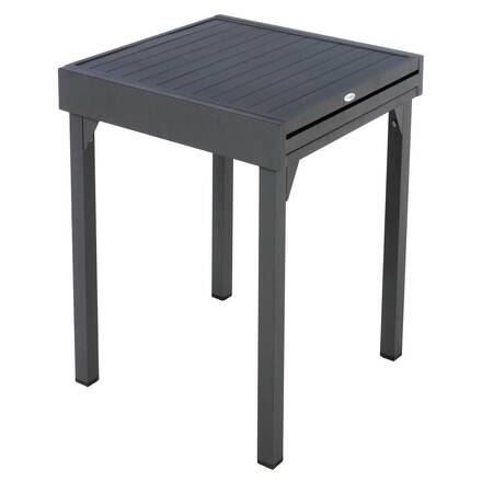 Extendable garden table PIAZZA Graphite 8 seats - Epoxy-coated aluminum