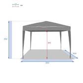 EASY UP Slate Folding Square Gazebo For EASY UP 3 x 3 m - Epoxy-coated Aluminum, Polyester Slate