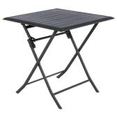 Square folding garden table AZUA Graphite grey 2 seats - Epoxy-treated aluminum Graphite