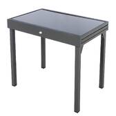 Extendable garden table PIAZZA Graphite 10 seats - Epoxy treated aluminum, Tempered glass Graphite