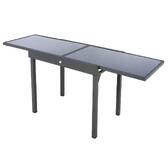 Extendable garden table PIAZZA Graphite 10 seats - Epoxy treated aluminum, Tempered glass Graphite