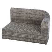 Garden corner sofa set MOORÉA Umber 5 seats - Epoxy-treated aluminum, Synthetic wicker, Polyester Terre d'ombre