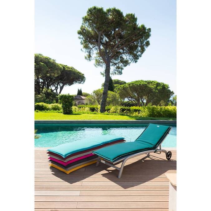 Sun lounger cushion KORAI Slate 190 x 60 cm - Polyester Slate