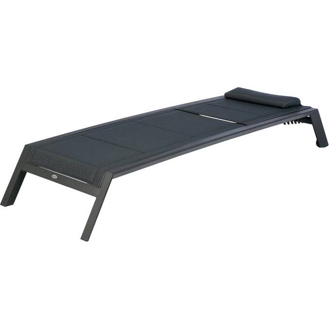 Sun lounger ALLURE Pepper / Graphite 2 wheels - Epoxy-treated aluminum, padded Texaline3505